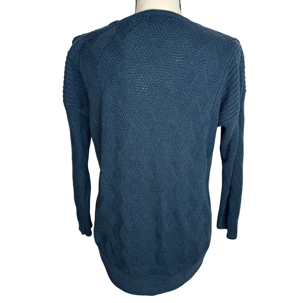 Lee Blue Knit Sweater Size M Textured Crewneck Cozy Minimalist - Picture 4 of 7